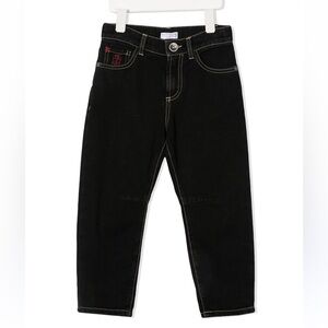 NWT Brunello Cucinelli Kids Straight Leg Cotton Jeans Dark Wash Size 12 (Boys)